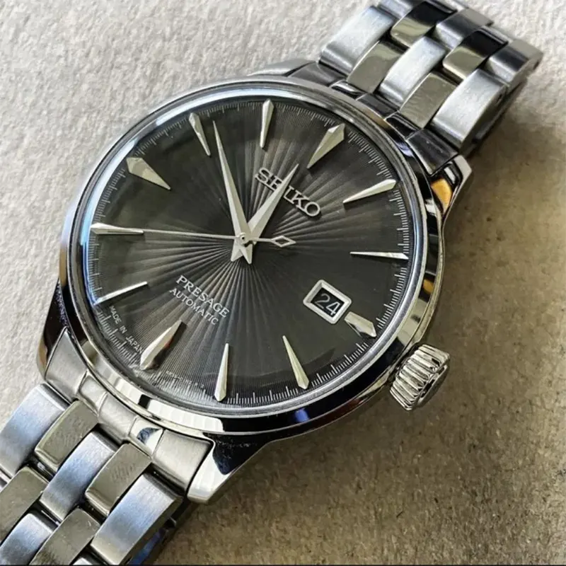 Seiko Men's  Presage Cocktail Time Grey Dial Watch | SRPE17J1